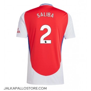 Arsenal William Saliba #2 Kotipaita 2024-25 Lyhythihainen